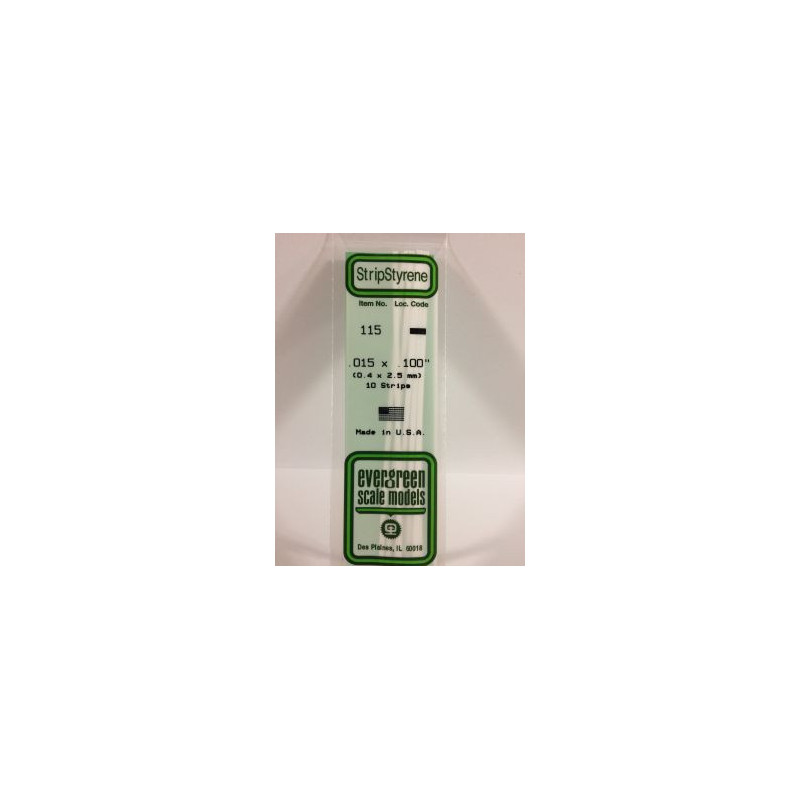 Evergreen -  bande dimensionnelle 35cm - .015"x.100" (10/pk) blanc