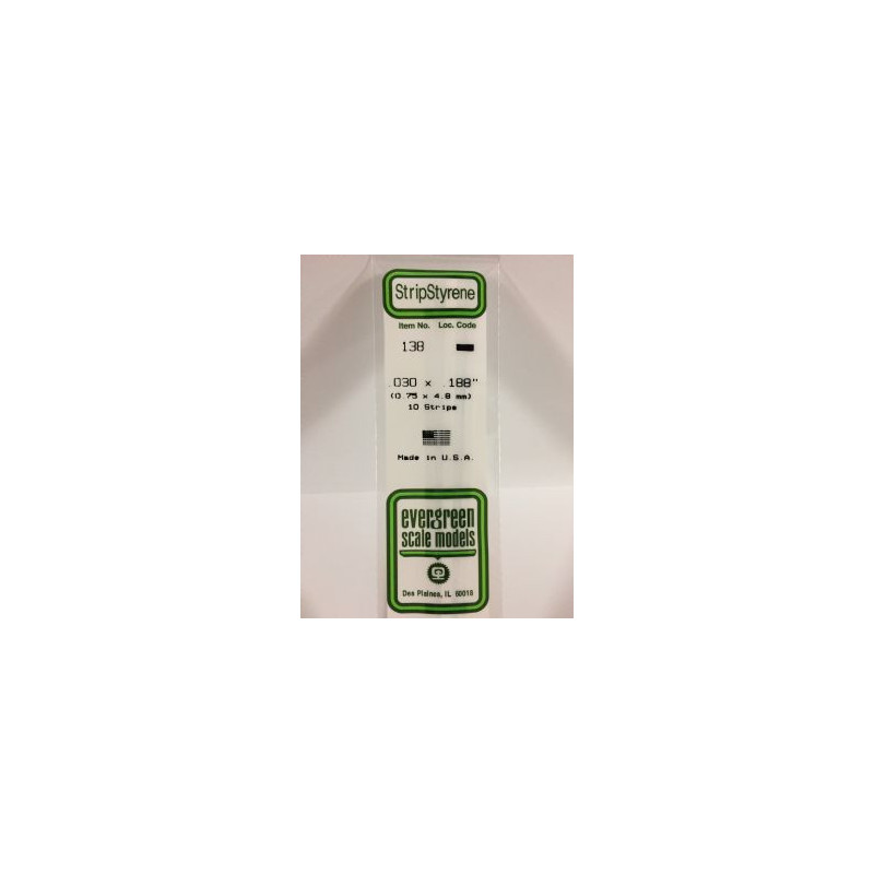 Evergreen -  bande dimensionnelle 35cm - .030"x.188" (10/pk) blanc