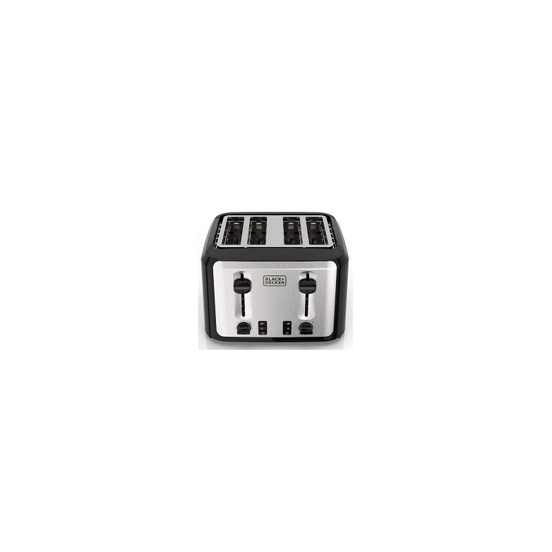Black & Decker TR7847-1BD 4-Slice Toaster - Black and Stainless Steel