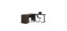 Bureau assis-debout en L 72L avec caisson