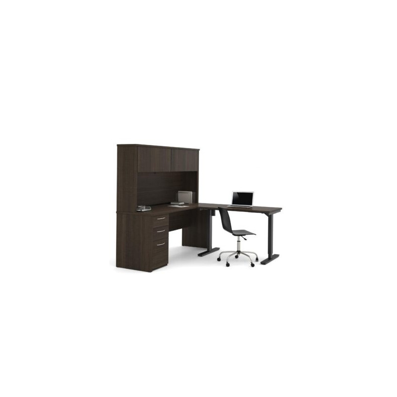 Ensemble de 2 articles incluant un bureau assis-debout et un bureau avec huche