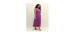 Robe longue avec encolure brodée et taille cintrée