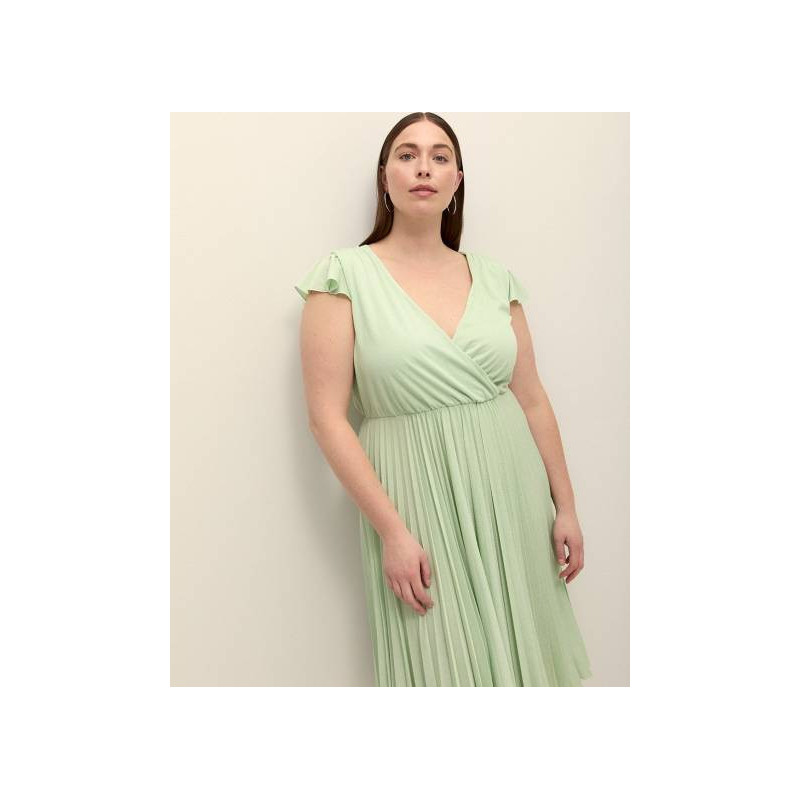 Robe cache-coeur en tricot plissé - Addition Elle