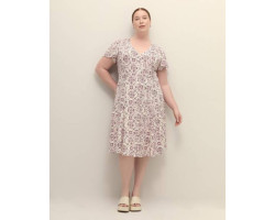 Robe imprimée à manches à...