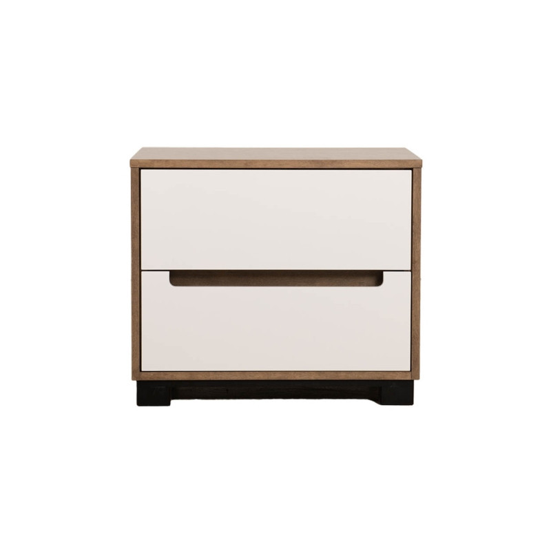 Jlm Table de nuit en bois 2 tiroirs
