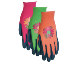 Gants de jardinage Midwest en mousse texturée pour femmes, moyen, couleurs…