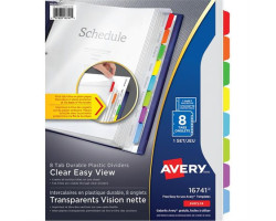 Avery Diviseurs en plastique durable Clear Easy View