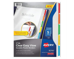 Avery Diviseurs en plastique durable Clear Easy View