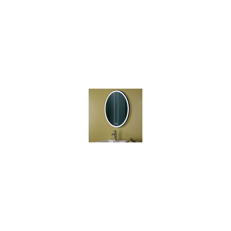 DECORAPORT 24 x 32 Po Miroir de Salle de Bain LED/Miroir Chambre avec Bouton Tactile, Anti-Buée, Luminosité Réglable, Montage V