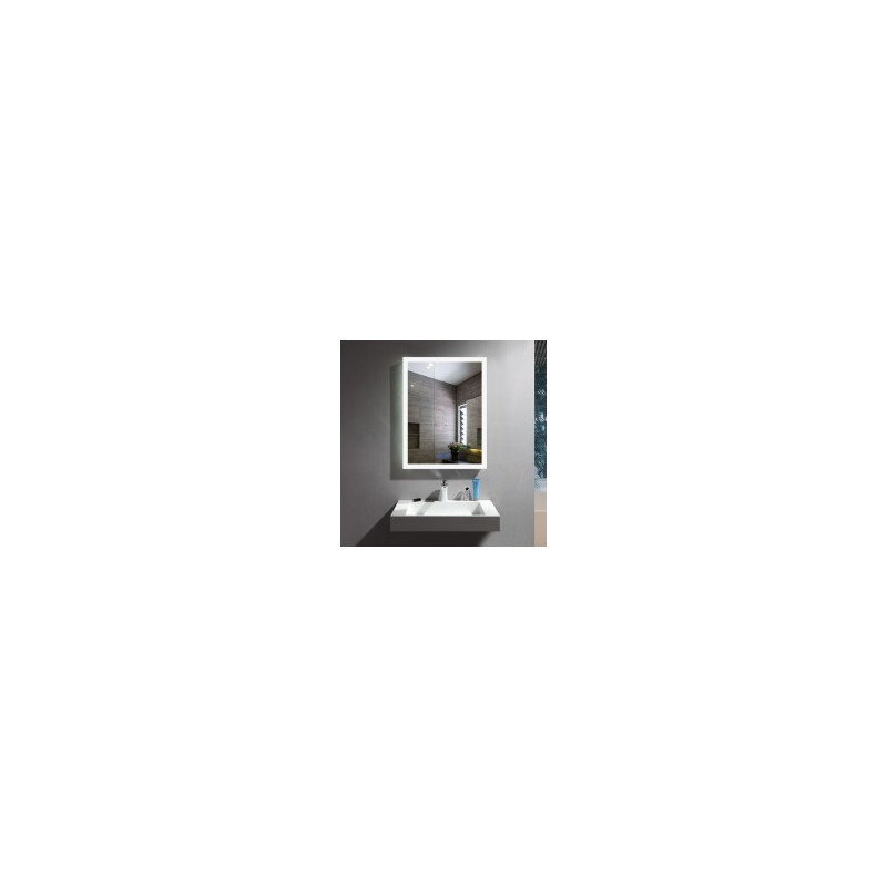 DECORAPORT 20 x 28 Po Miroir de Salle de Bain LED avec Bouton Tactile, Anti-Buée, Luminosité Réglable, Montage Vertical & Horiz
